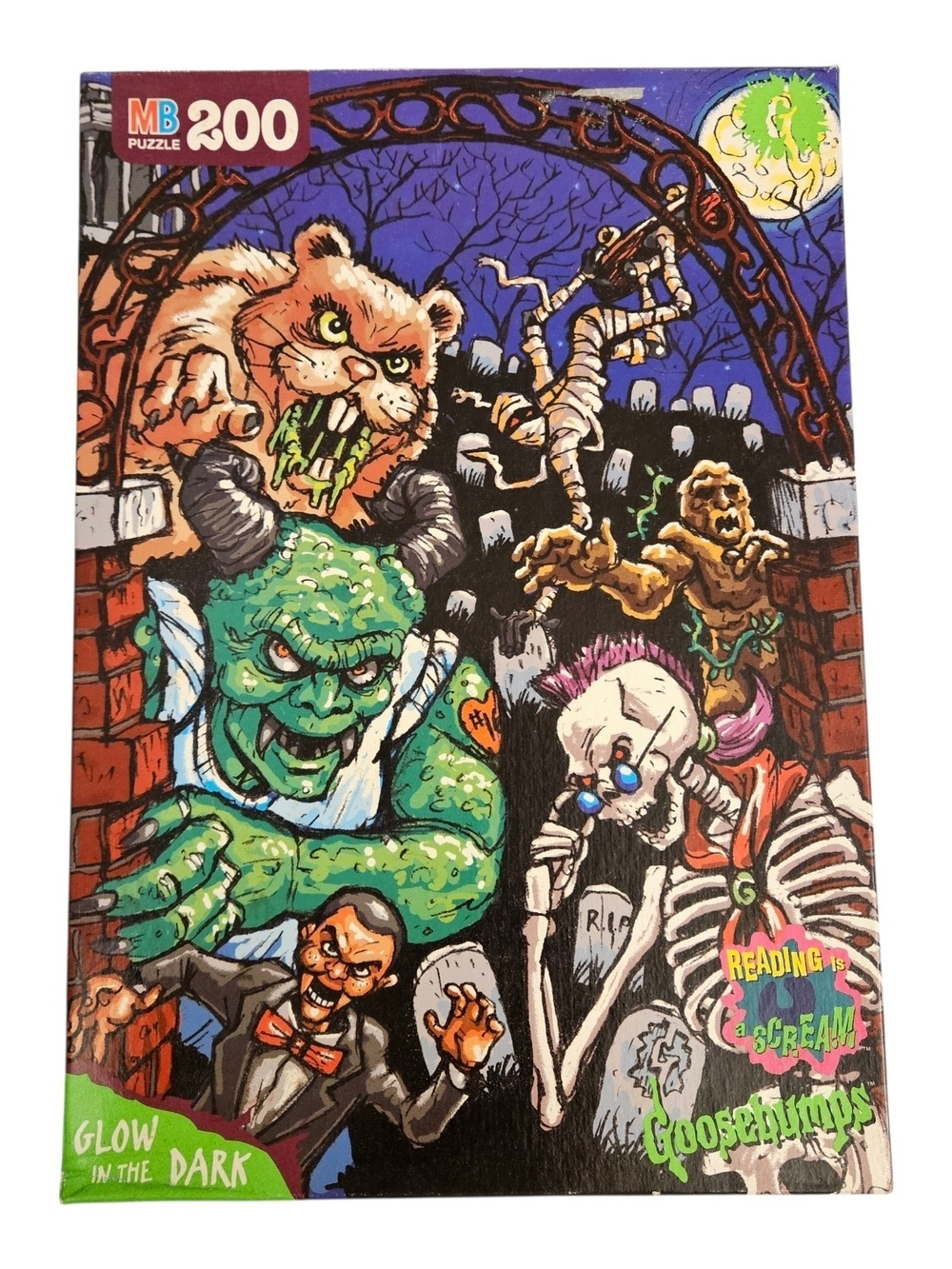 Goosebumps Glow-in-the-Dark 200pc Puzzle Horror Illustration 96' Vintage